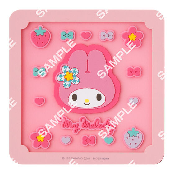 Sanrio Characters Clear Rubber Coaster by Bandai, close-up detail of the clear rubber finish