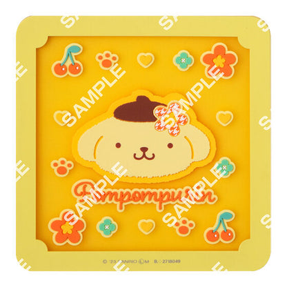 Sanrio Characters Clear Rubber Coaster by Bandai, rear view of one coaster