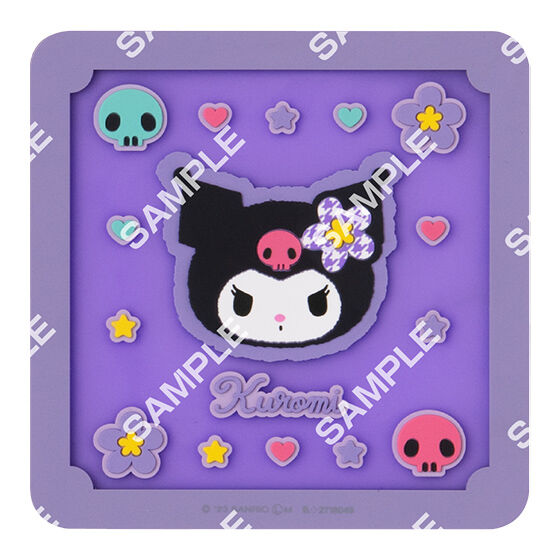 Sanrio Characters Clear Rubber Coaster Flat Gashapon by Bandai, packaging shot
