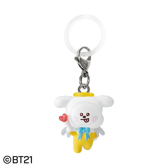 BT21 Mejirushi Accessory Angel Ver. gashapon, side view showing the angel motif design