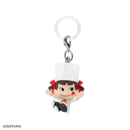 Peko-chan Sweets Mejirushi Accessory 2026 gashapon, Peko-chan chef design close-up
