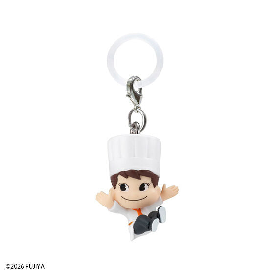 Peko-chan Sweets Mejirushi Accessory 2026 gashapon, boxed capsule and display card
