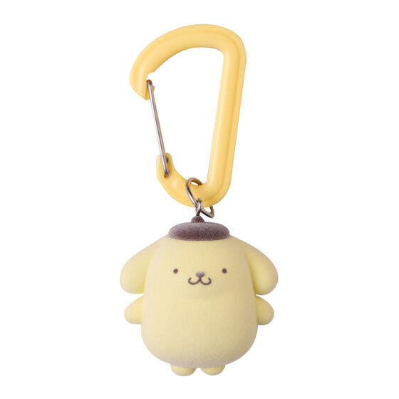 Sanrio Characters Colorful Carabiner Mascot Charm gashapon, close-up detail of a flocked mascot