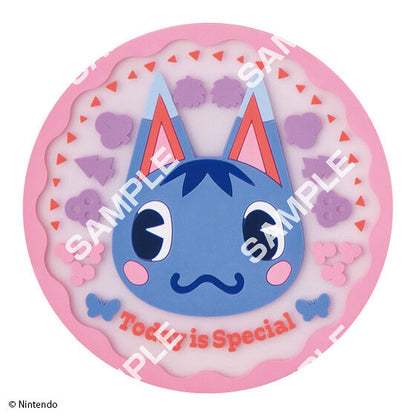 Animal Crossing Clear Rubber Coaster gashapon, one design from the series shown on its own