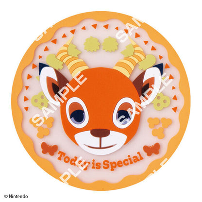 Animal Crossing Clear Rubber Coaster capsule toy, rear view of a single coaster