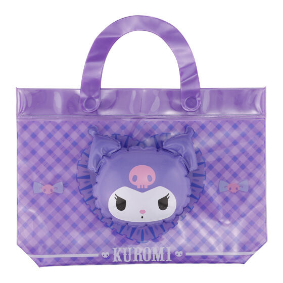 Sanrio Characters Puffy Clear Bag gashapon, boxed capsule and display card