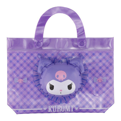 Sanrio Characters Puffy Clear Bag gashapon, boxed capsule and display card