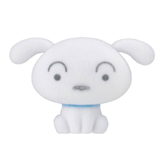 Crayon Shin-chan fluffy flocky doll gashapon - capsule and display presentation