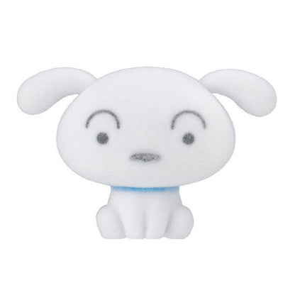 Crayon Shin-chan fluffy flocky doll gashapon - capsule and display presentation