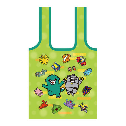 Godzilla Kuruntote 2 Bandai capsule toy eco bag shown folded up, close-up detail
