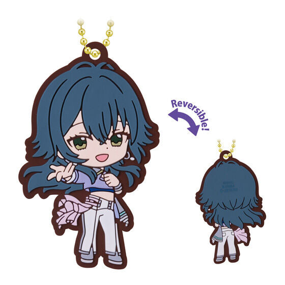 Gakuen Idolmaster Rebarava rubber mascot by Bandai, rear view showing the reverse design