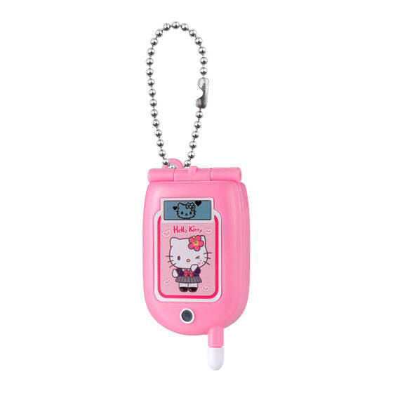 Sanrio Characters Flip Phone Mirror Charm capsule toy by Bandai, alternate angle of the lineup