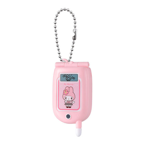 Sanrio Characters Flip Phone Mirror Charm, close-up detail of one design in the Bandai gashapon series