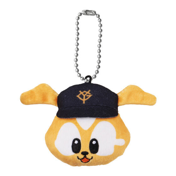 NPB Central League mascot face plush gashapon by Bandai, close-up detail of one plush