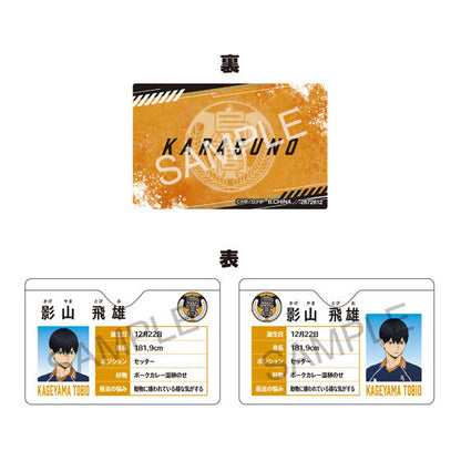 Haikyu!! My Prof Case gashapon, close-up detail of a printed character profile