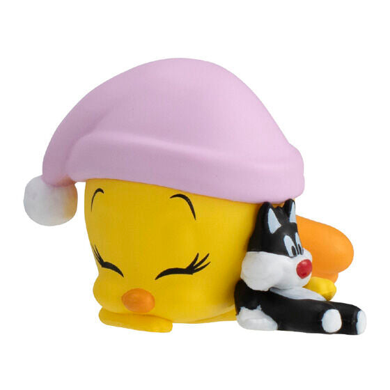 Looney Tunes Mada Nemutai gashapon by Bandai, rear view of the mini figures