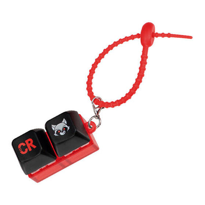 CRAZY RACCOON Keyboard-Style Clicker by Bandai, detail of the charm attachment point