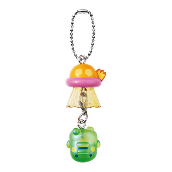 Tamagotchi UFO Swing Aurora Ver. gashapon, close-up detail of the clasp joining UFO and character