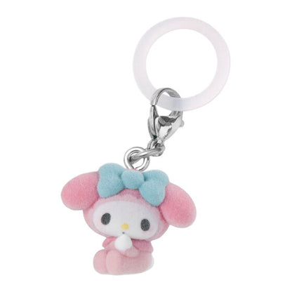 Sanrio Characters Mejirushi Accessory ~Baby~ gashapon charm, close-up of the flocked finish