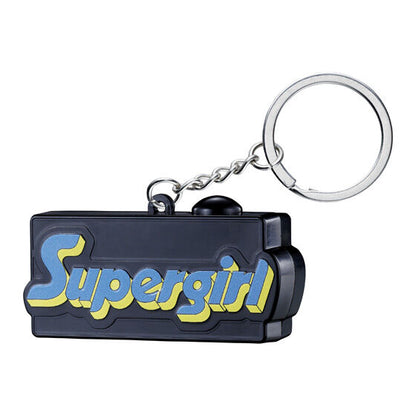 DC Projector Light Keychain gashapon, rear view showing the ball chain fitting