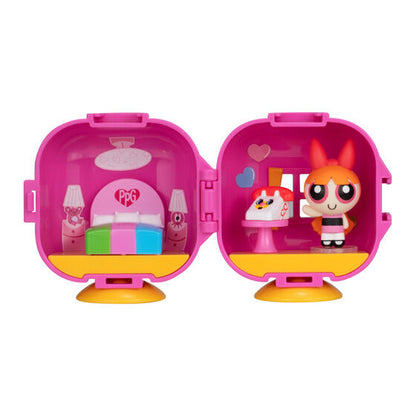 Powerpuff Girls CAPSULE APARTMENT capsule toy by Bandai, alternate angle of the assortment