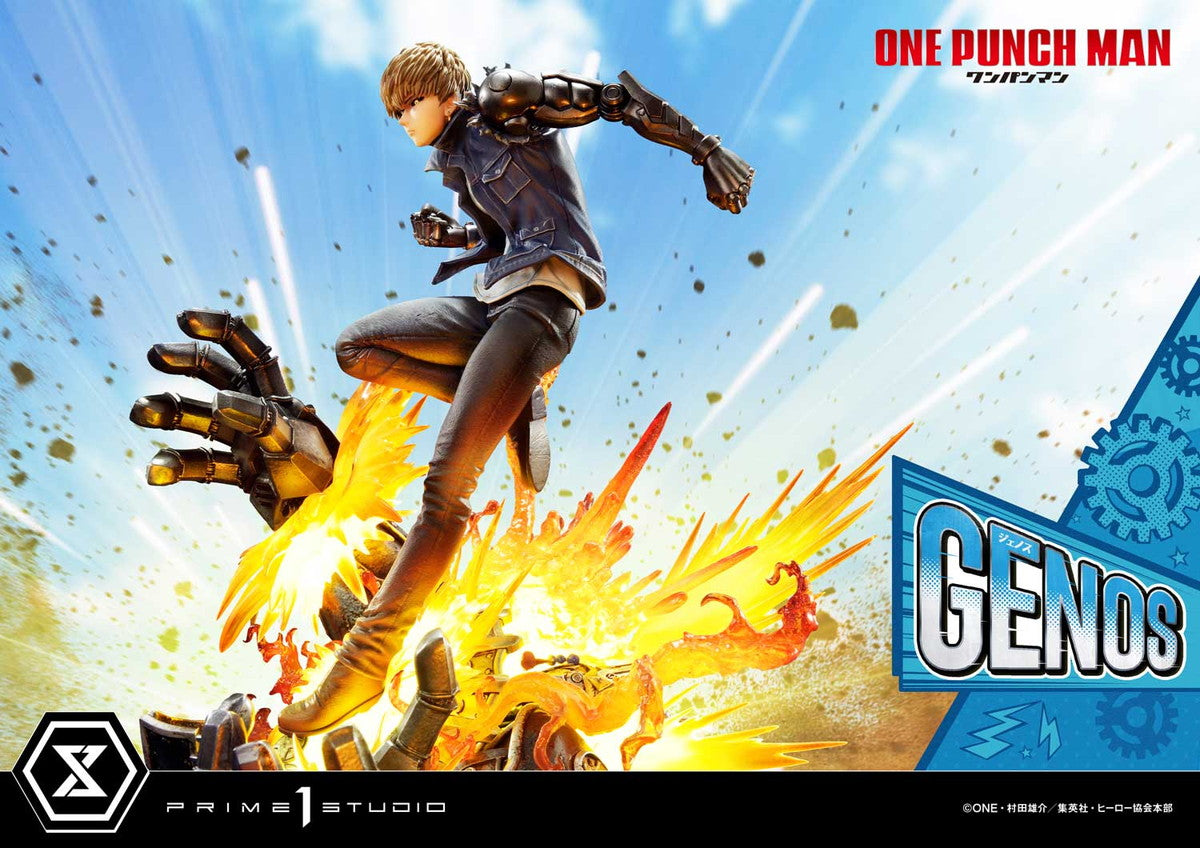 Genos One-Punch Man figure – three-quarter front angle