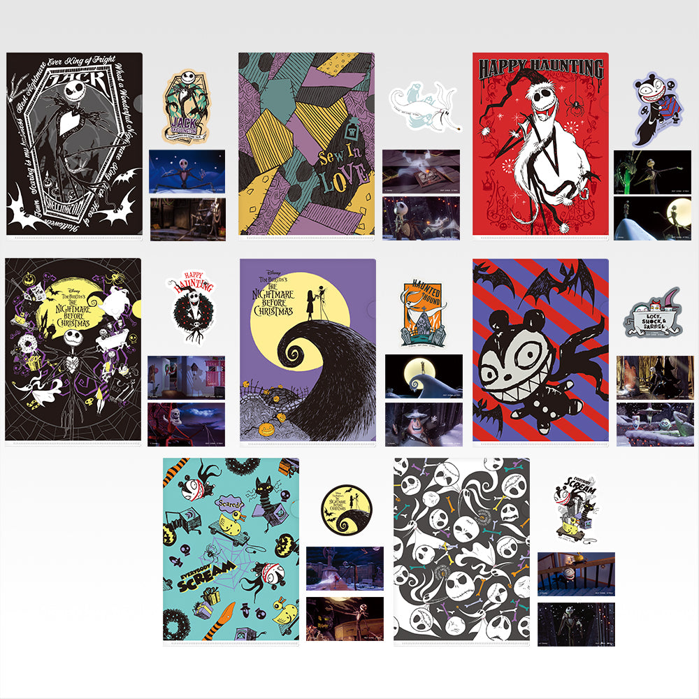 Tim Burton’s The Nightmare Before Christmas Ichiban Kuji Prize H: Clear File &amp; Sticker Set