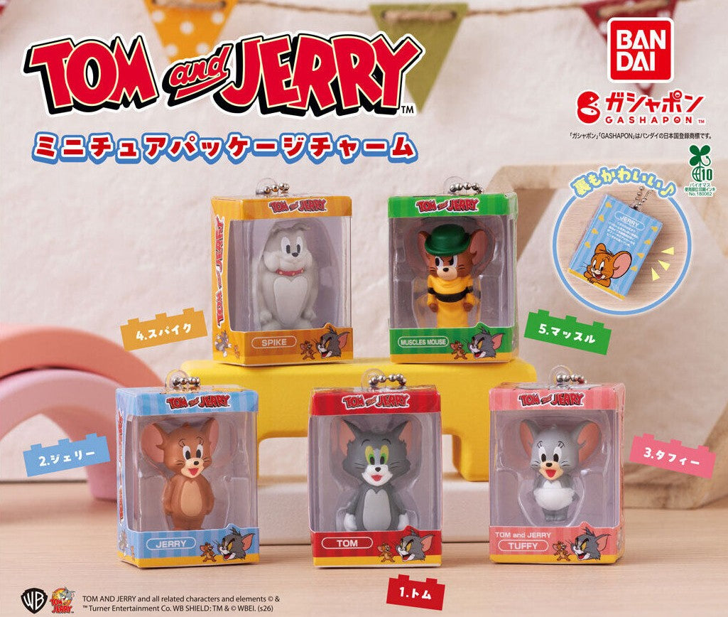 Tom and Jerry miniature package charms - full lineup of all five designs
