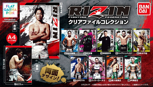 RIZIN Clear File Collection gashapon by Bandai, full clear file lineup