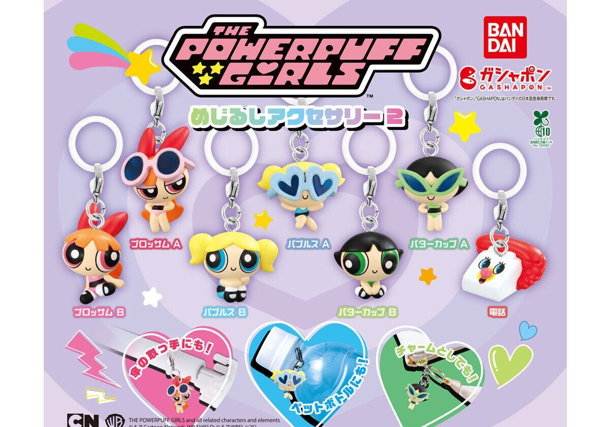 The Powerpuff Girls Mejirushi Accessory 2 gashapon by Bandai, full lineup of all 7 types
