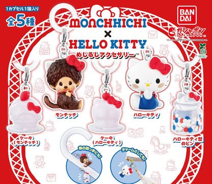 Monchhichi x Hello Kitty marker charms - full lineup of all five designs