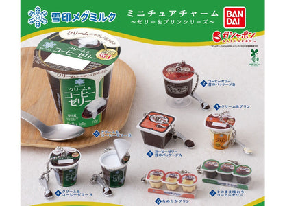 Megmilk Snow Brand Jelly & Pudding Miniature Charm gashapon by Bandai, full lineup of 7 types