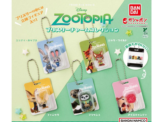 Zootopia Blister Charm Collection gashapon by Bandai, full lineup of all 5 charm designs