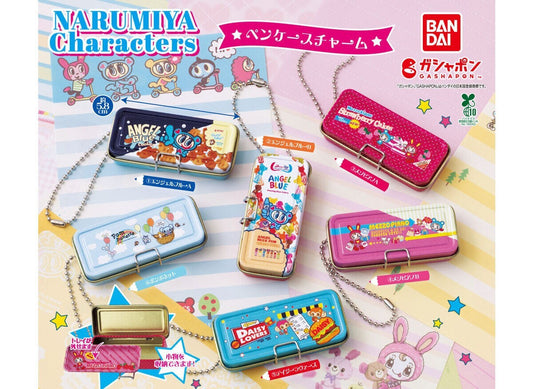 Narumiya Characters Pen Case Charm gashapon by Bandai, full lineup of 6 types