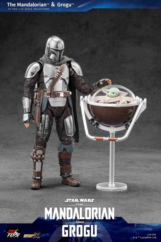 Star Wars The Mandalorian and Grogu 7-inch action figure set by ZD Toys with accessories, main shot