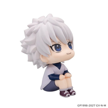 Killua Zoldyck Rukacup figure, close-up detail of lower body and base